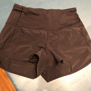 Lululemon black high-rise running shorts